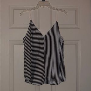Express Black and White striped tank.